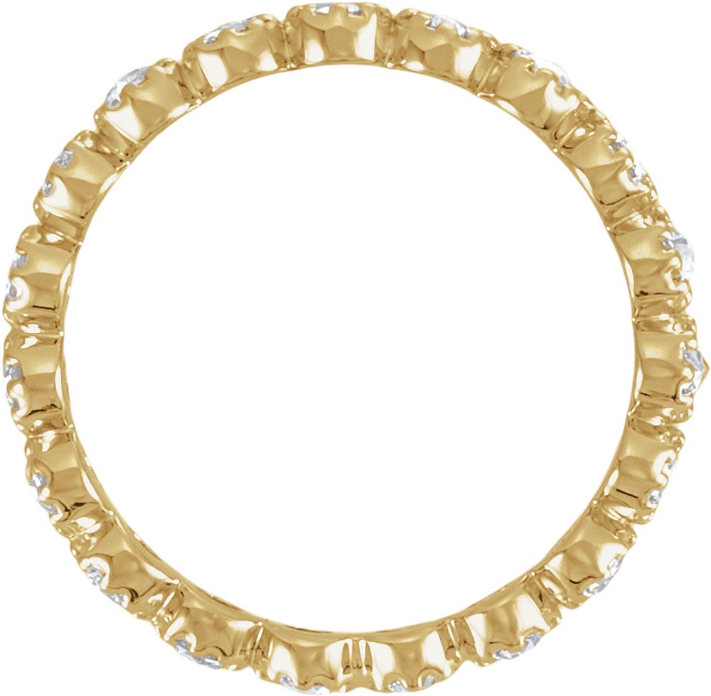14K Yellow Gold 1/2 CTW Natural Diamond Rose-Cut Eternity Band Size 7