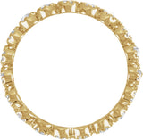 14K Yellow Gold 1/2 CTW Natural Diamond Rose-Cut Eternity Band Size 7