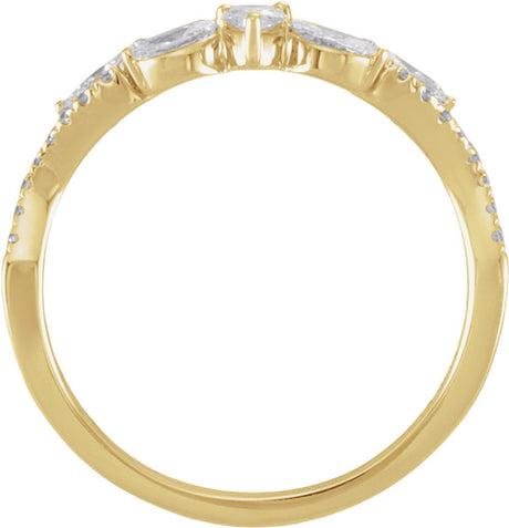 14K Yellow Gold 1/2 CTW Lab-Grown Diamond Contour Band