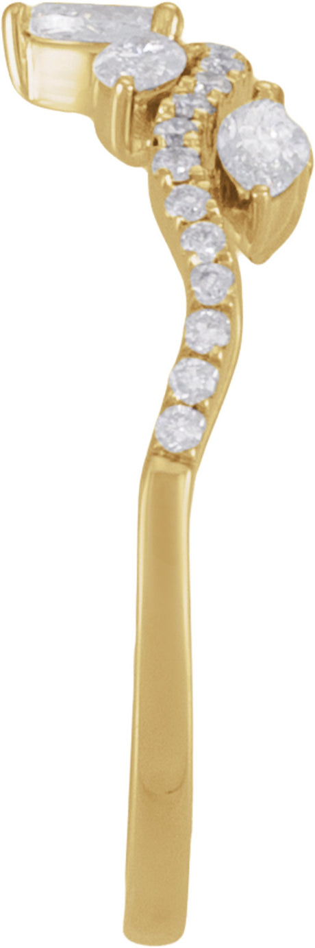 14K Yellow Gold 1/2 CTW Lab-Grown Diamond Contour Band