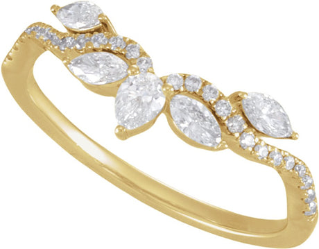 14K Yellow Gold 1/2 CTW Lab-Grown Diamond Contour Band