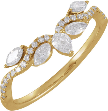 14K Yellow Gold 1/2 CTW Lab-Grown Diamond Contour Band