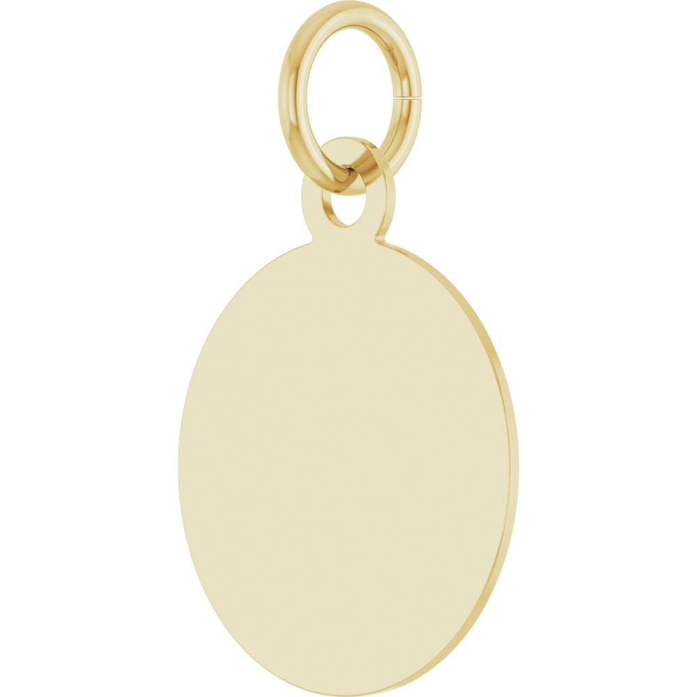 14K Yellow Gold Engravable Disc Pendant