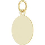 14K Yellow Gold Engravable Disc Pendant