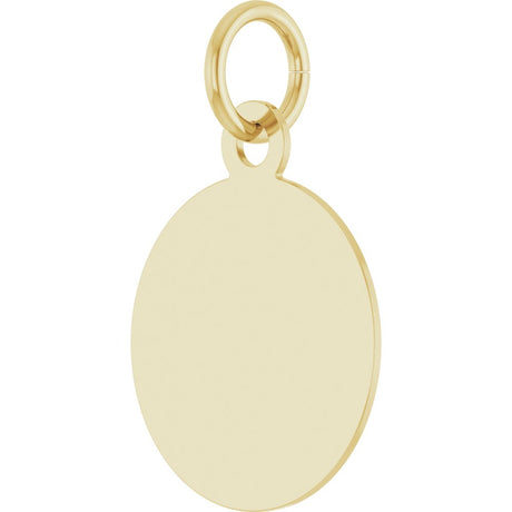 14K Yellow Gold Engravable Disc Pendant