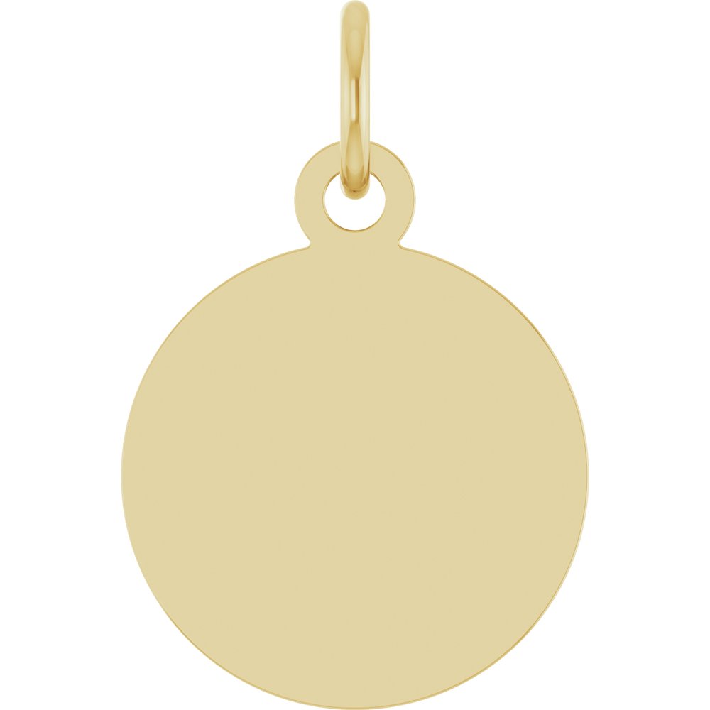 14K Yellow Gold Engravable Disc Pendant