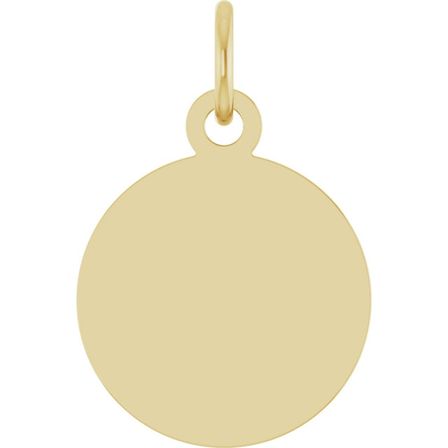 14K Yellow Gold Engravable Disc Pendant