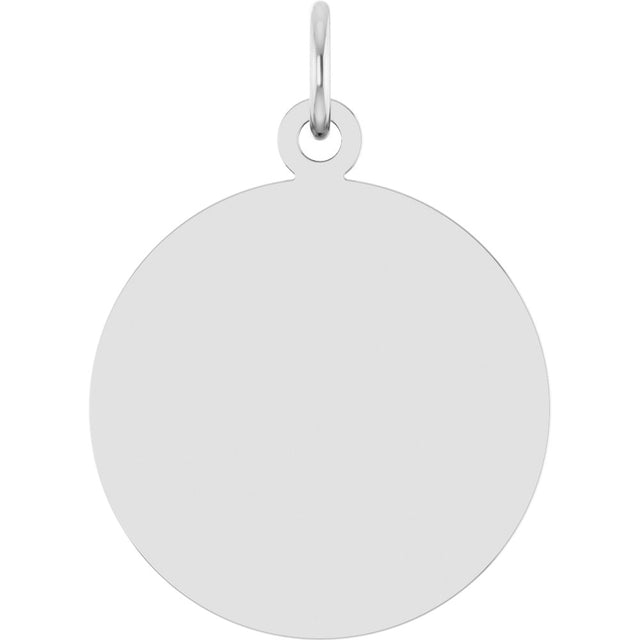 Sterling Silver Engravable Disc Pendant