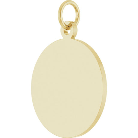 14K Yellow Gold Engravable Disc Pendant