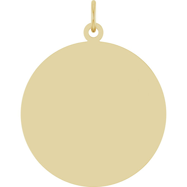 10K Yellow Gold Engravable Disc Pendant