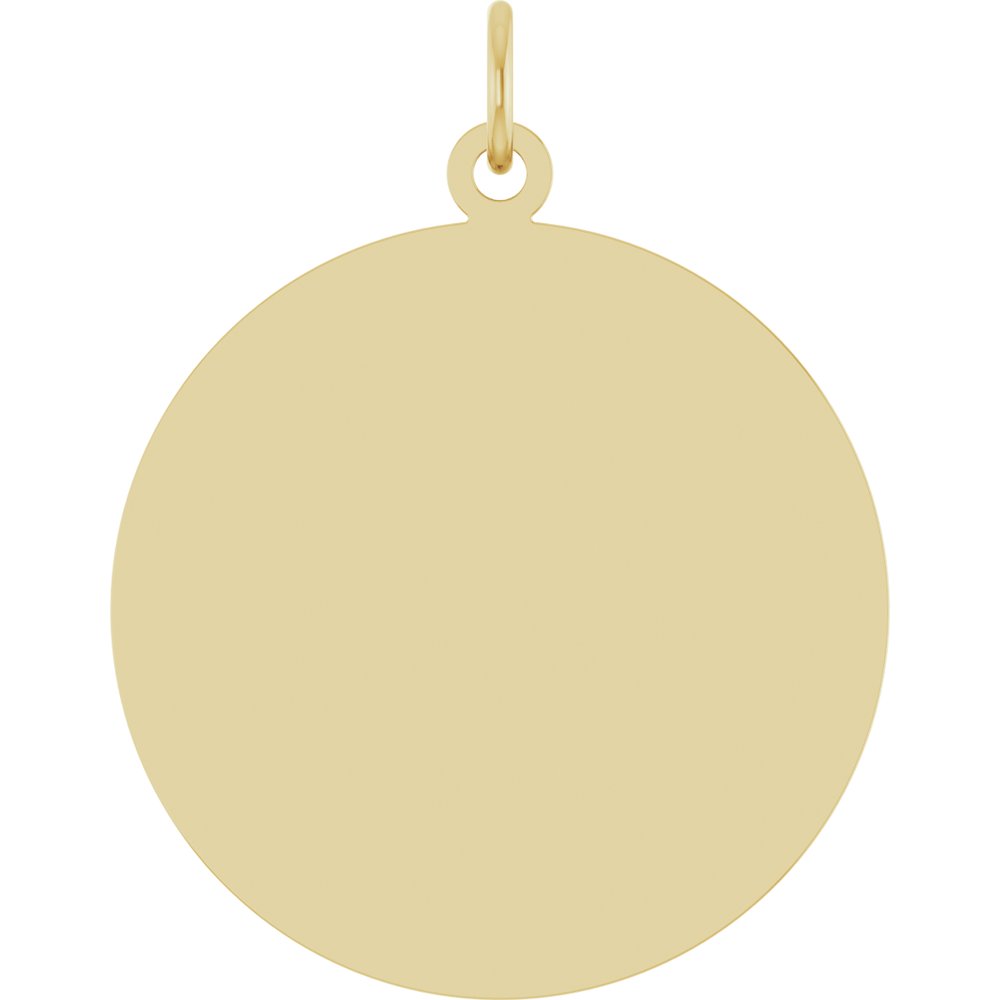 14K Yellow Gold Engravable Disc Pendant