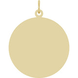 14K Yellow Gold Engravable Disc Pendant