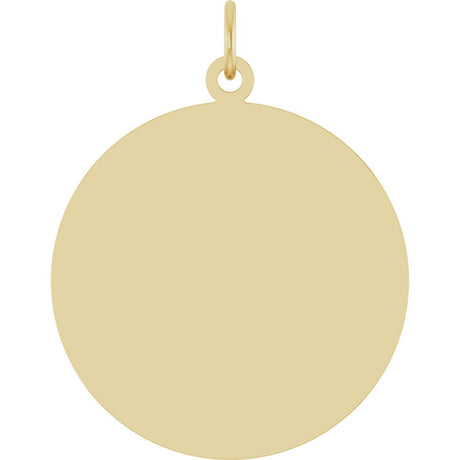 14K Yellow Gold Engravable Disc Pendant