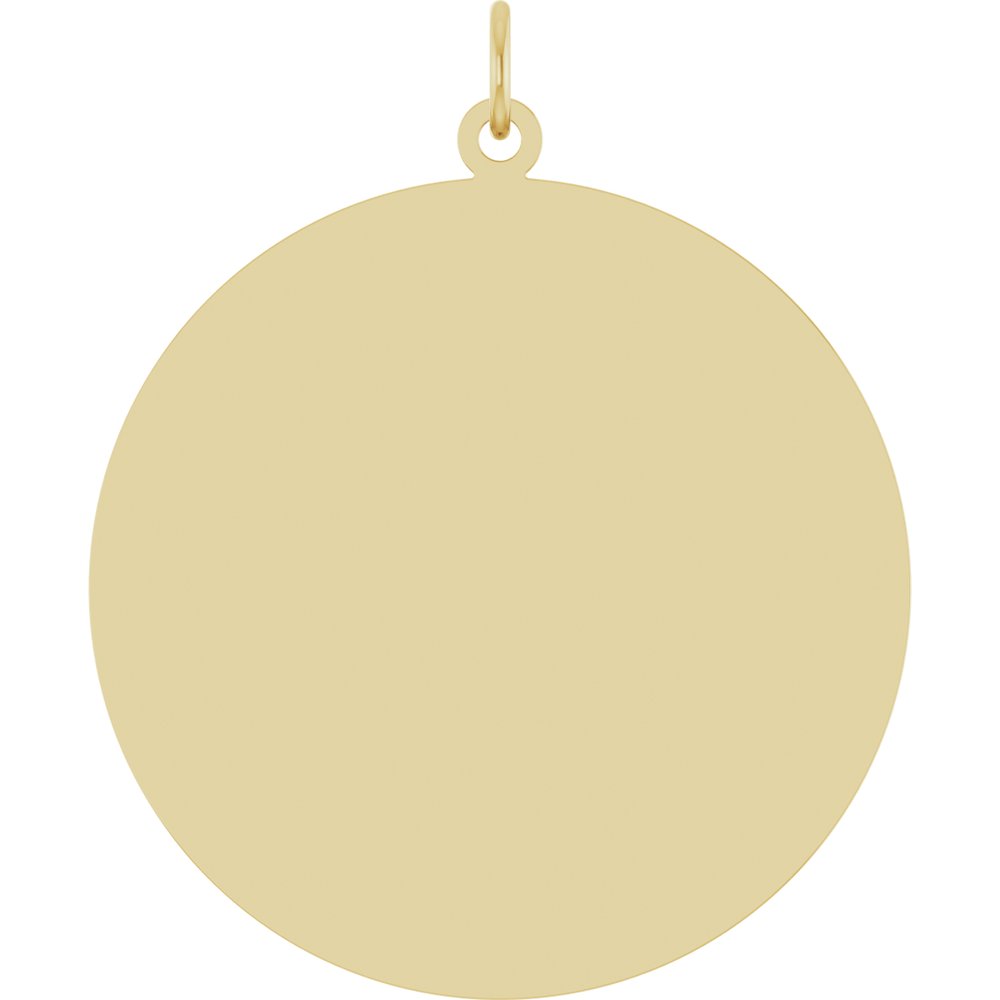 14K Yellow Gold Engravable Disc Pendant