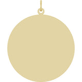 14K Yellow Gold Engravable Disc Pendant
