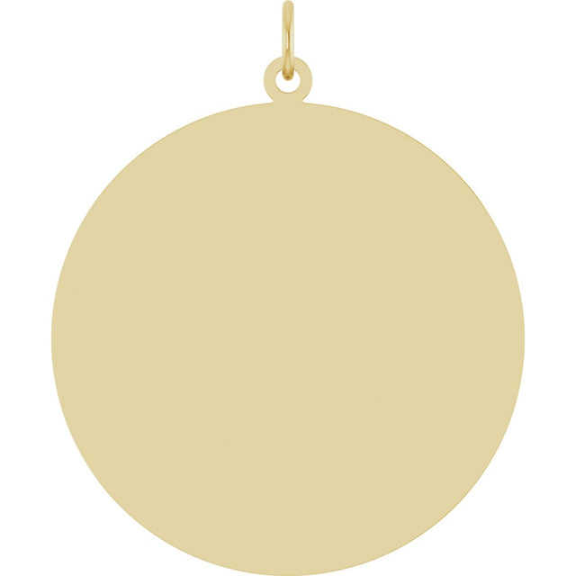 14K Yellow Gold Engravable Disc Pendant