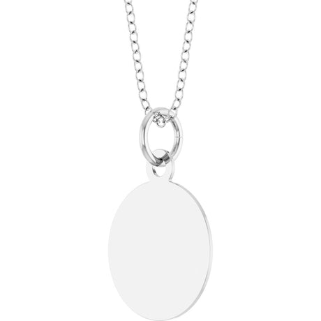 Sterling Silver Engravable Round Disc 18" Necklace