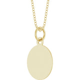 14K Yellow Gold Engravable Round Disc 18" Necklace