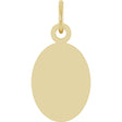 14K Yellow Gold Engravable Oval Disc Pendant