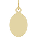 10K Yellow Gold Engravable Oval Disc Pendant