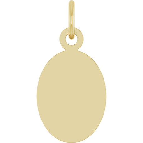 10K Yellow Gold Engravable Oval Disc Pendant