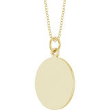 14K Yellow Gold Engravable Round Disc 18" Necklace