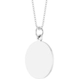 14K White Gold Engravable Round Disc 18" Necklace