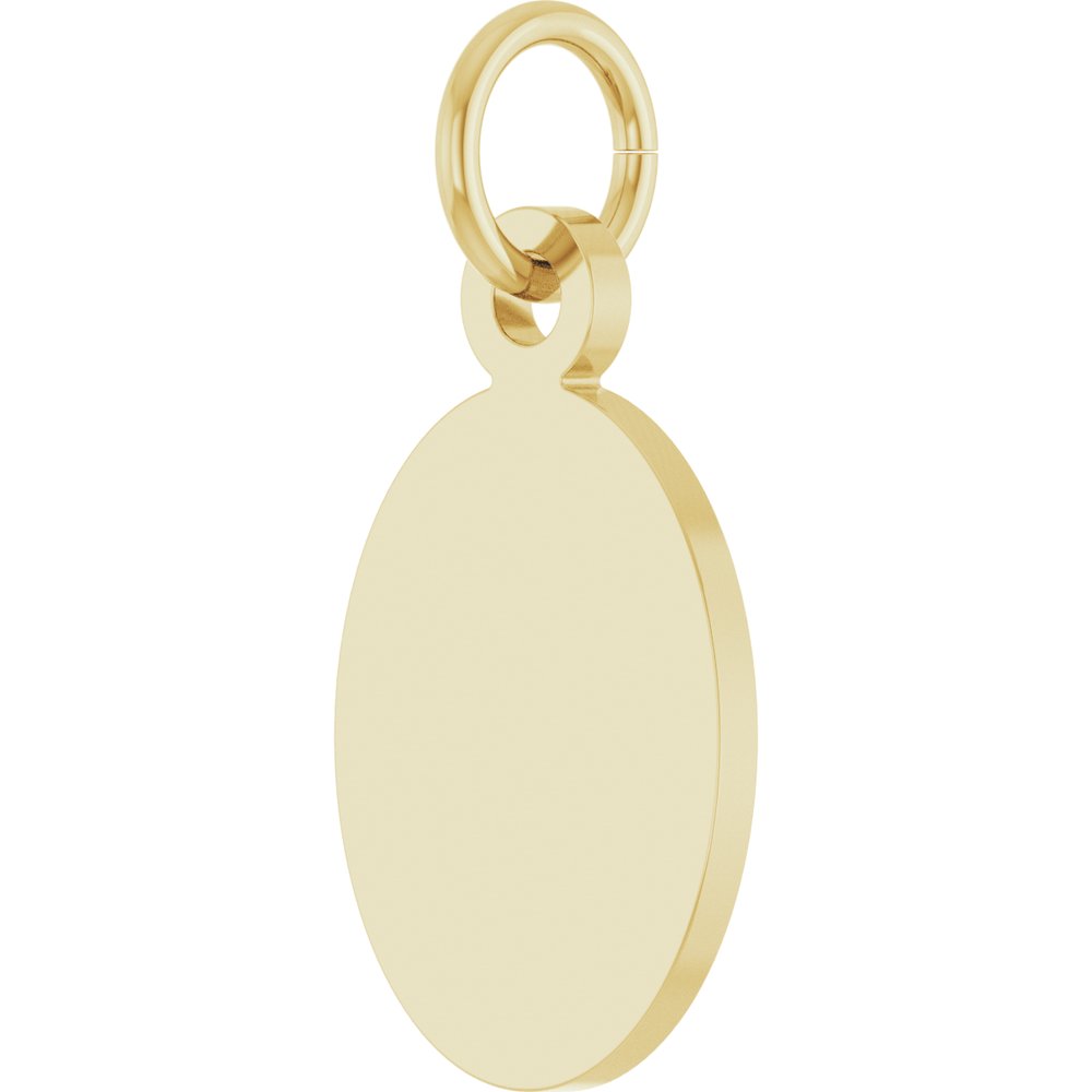 10K Yellow Gold Engravable Oval Disc Pendant