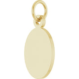 10K Yellow Gold Engravable Oval Disc Pendant