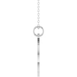 10K White Gold Engravable Round Disc 18" Necklace