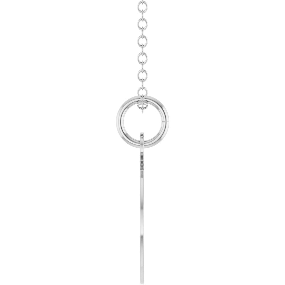 Sterling Silver Engravable Round Disc 18" Necklace