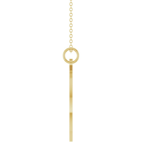 10K Yellow Gold Engravable Round Disc 18" Necklace