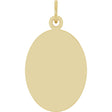 14K Yellow Gold Engravable Oval Disc Pendant