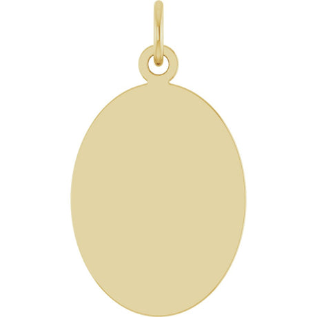 14K Yellow Gold Engravable Oval Disc Pendant