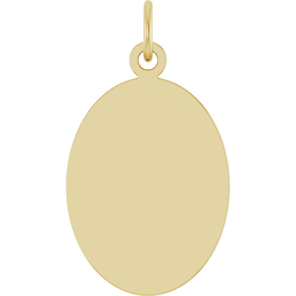10K Yellow Gold Engravable Oval Disc Pendant