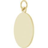 14K Yellow Gold Engravable Oval Disc Pendant
