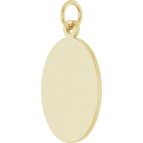 14K Yellow Gold Engravable Oval Disc Pendant