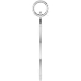 10K White Gold Engravable Oval Disc Pendant