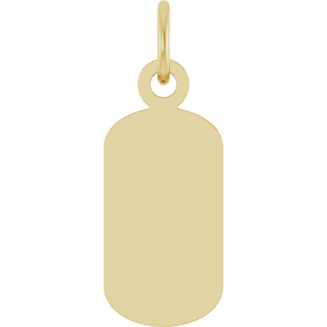 14K Yellow Gold Engravable Dog Tag Pendant