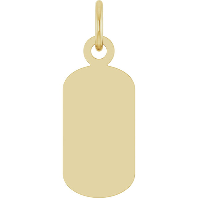 14K Yellow Gold Engravable Dog Tag Pendant
