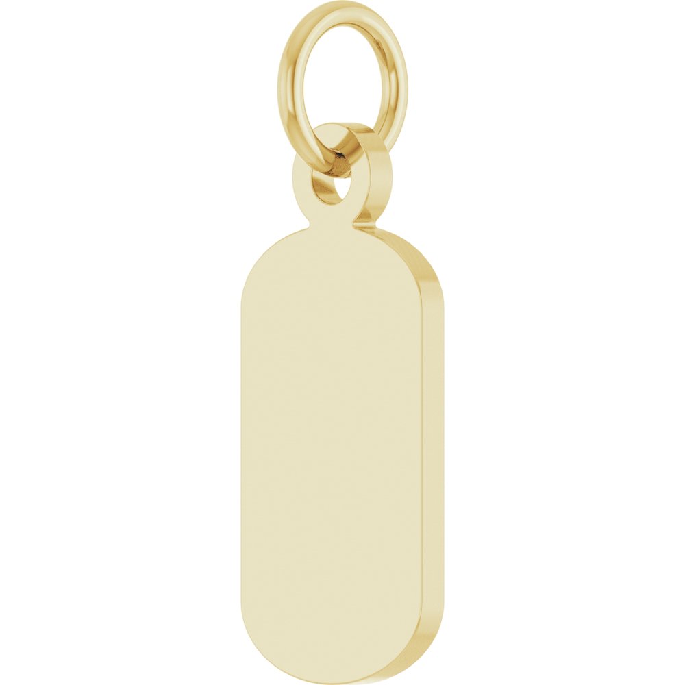 14K Yellow Gold Engravable Dog Tag Pendant