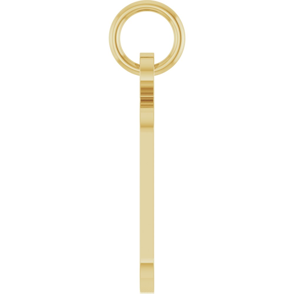 14K Yellow Gold Engravable Dog Tag Pendant
