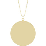 14K Yellow Gold Engravable Round Disc 18" Necklace