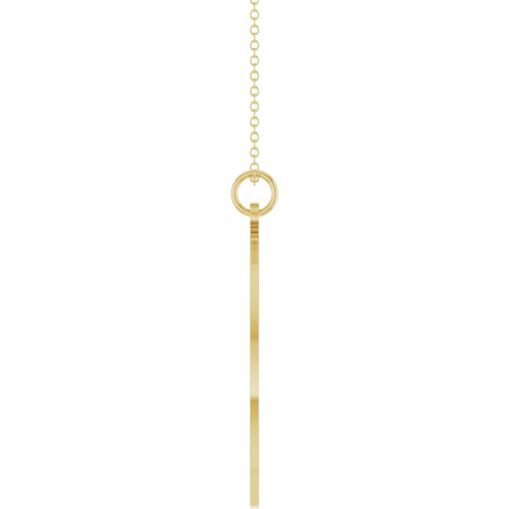 14K Yellow Gold Engravable Round Disc 18" Necklace