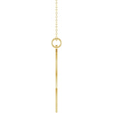 14K Yellow Gold Engravable Round Disc 18" Necklace