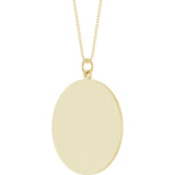 14K Yellow Gold Engravable Round Disc 18" Necklace