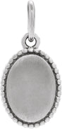 Sterling Silver Beaded Oval Engravable Pendant