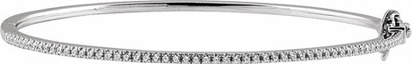 14K White Gold 1/2 CTW Natural Diamond Pavé-Style 7" Bracelet