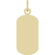 14K Yellow Gold Engravable Dog Tag Pendant