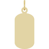 14K Yellow Gold Engravable Dog Tag Pendant